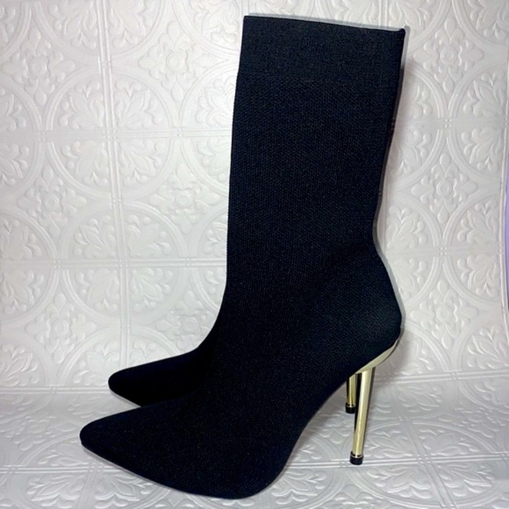 NWOT Cuccoo Black Stretch Stiletto Ankle Booties